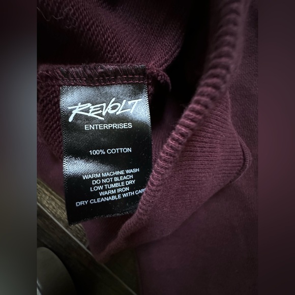 Karl Jacobs Men's Logo Burgundy Minimalist Crewneck Sweatshirt Large - Picture 4 of 5